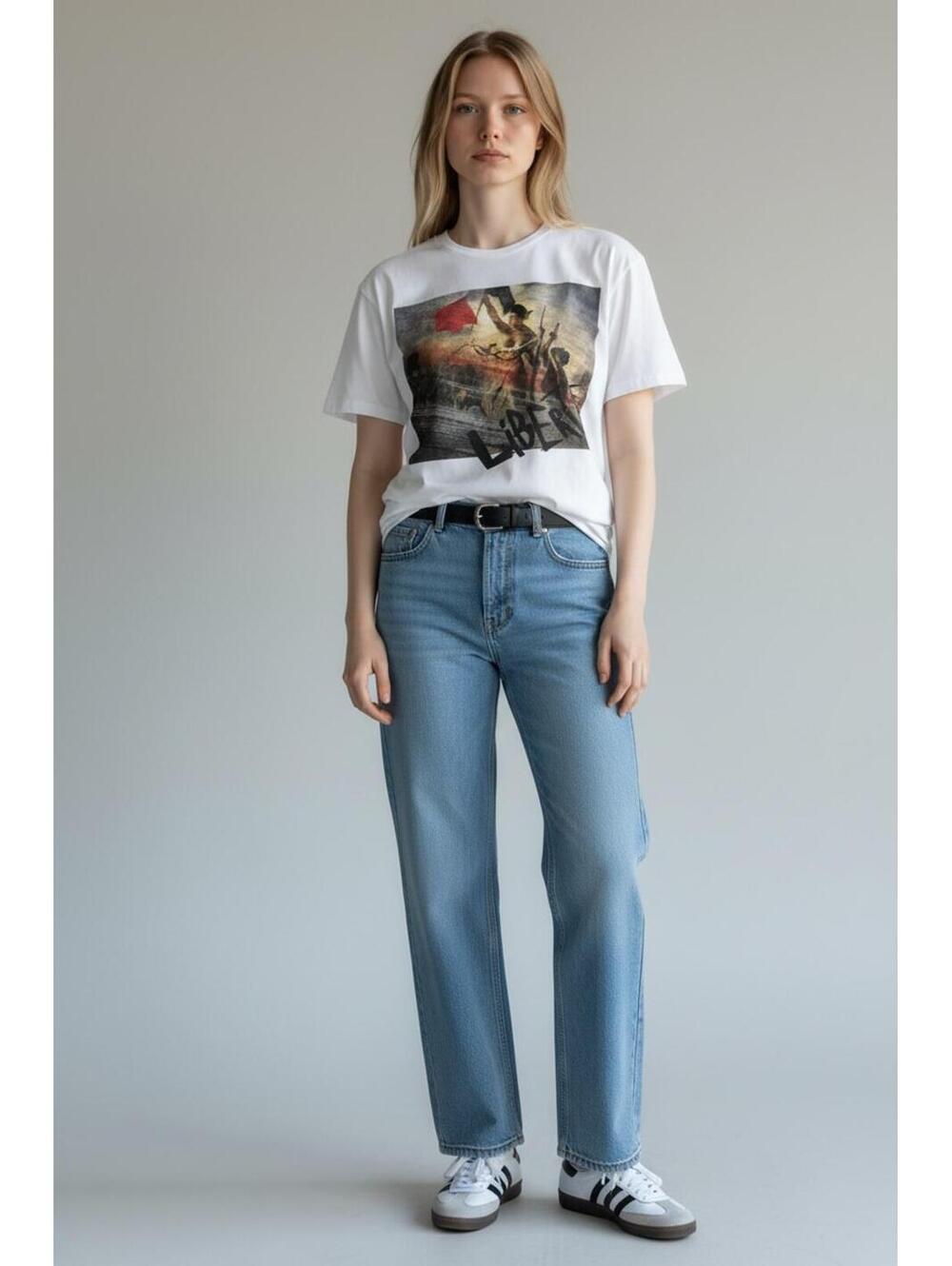 NWOT Louvre Museum x Delacroix "Liberté" White T-Shirt, Size XL